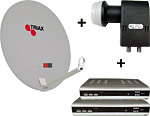 2 Teilnehmeranlage 60 cm Stahl Spiegel 2 Teilnehmeranlage 60 cm Stahl Spiegel
