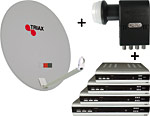 4 Teilnehmeranlage 78 cm Stahl Spiegel 4 Teilnehmeranlage 78 cm Stahl Spiegel