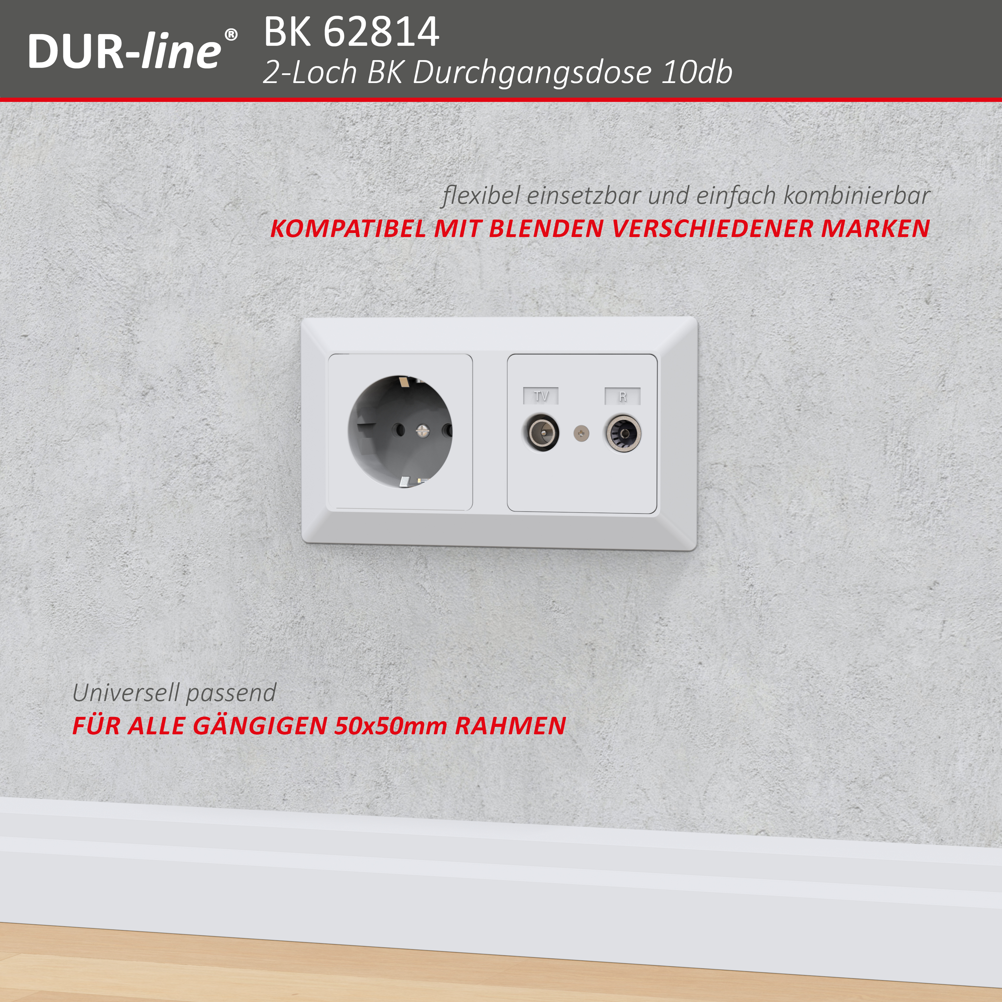 DUR-line DBK 14dB - BK-Durchgangsdose – Produktansicht DUR-line DBK 14dB - BK-Durchgangsdose – Produktansicht