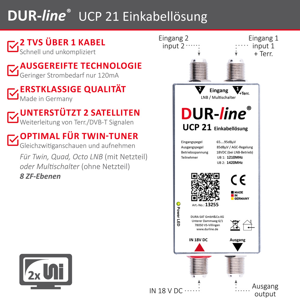 DUR-line UCP 21 - Einkabellösung – Produktmerkmale im Überblick DUR-line UCP 21 - Einkabellösung – Produktmerkmale im Überblick