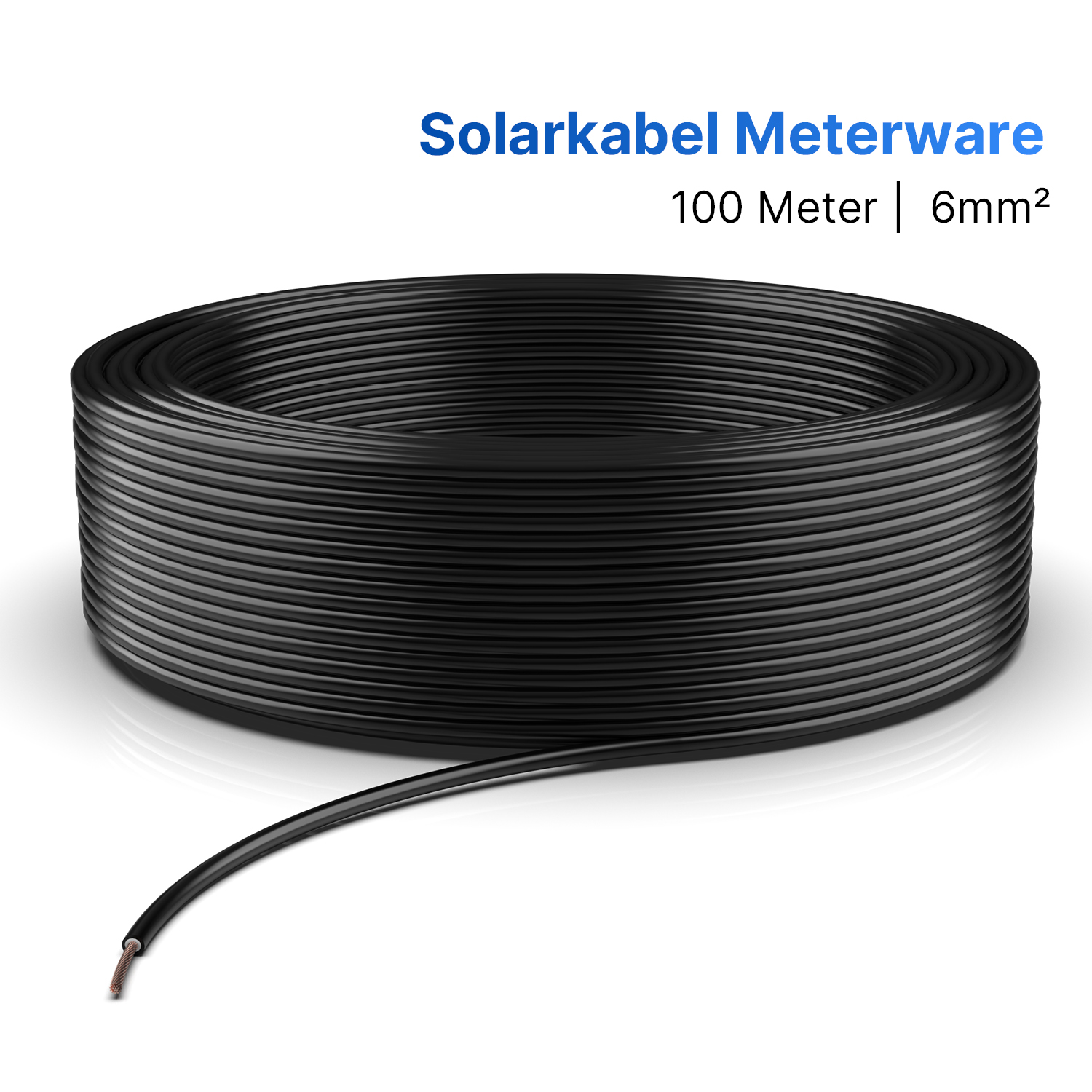 Solarkabel MC4 | 6mm² | Schwarz | 100m Spule