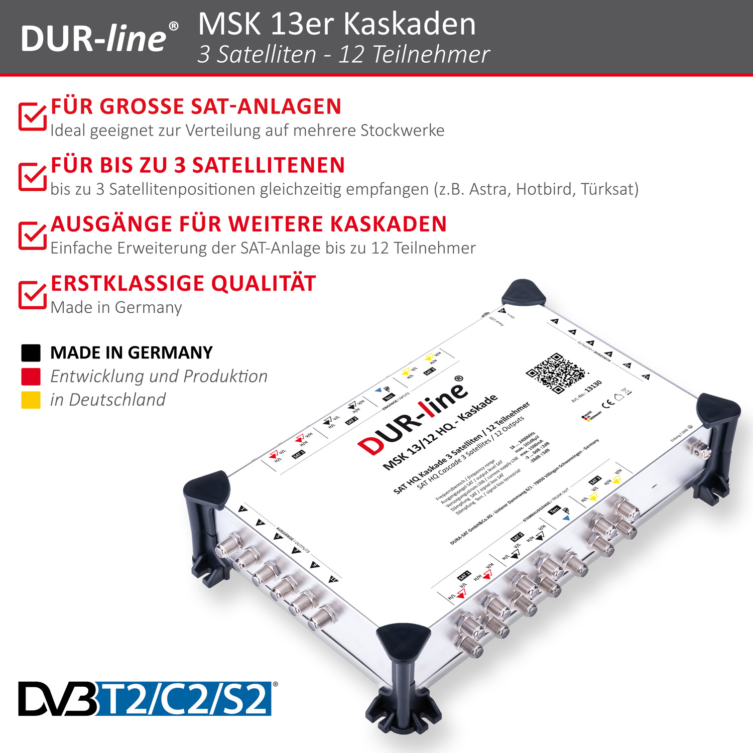 DUR-line MSK 13/12 HQ - Kaskade – Produktmerkmale im Überblick DUR-line MSK 13/12 HQ - Kaskade – Produktmerkmale im Überblick