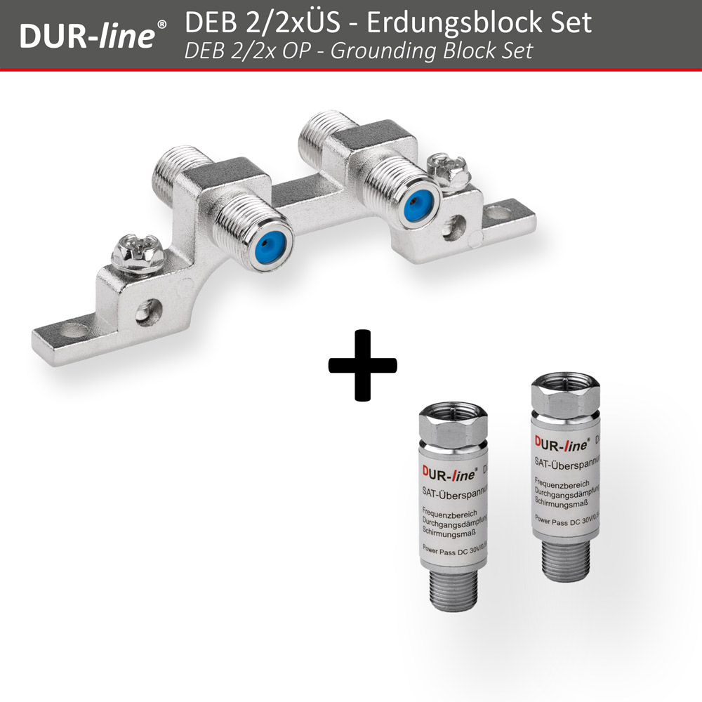 DUR-line DEB 2/2xÜS - Erdungsblock Set – Produktansicht