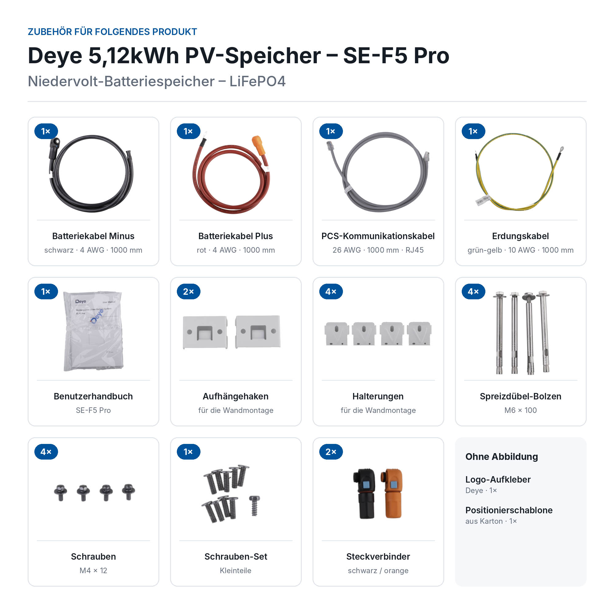 Deye 5,12kWh PV-Speicher – SE-F5 Pro – Niedervolt-Batteriespeicher – LiFePO4 
