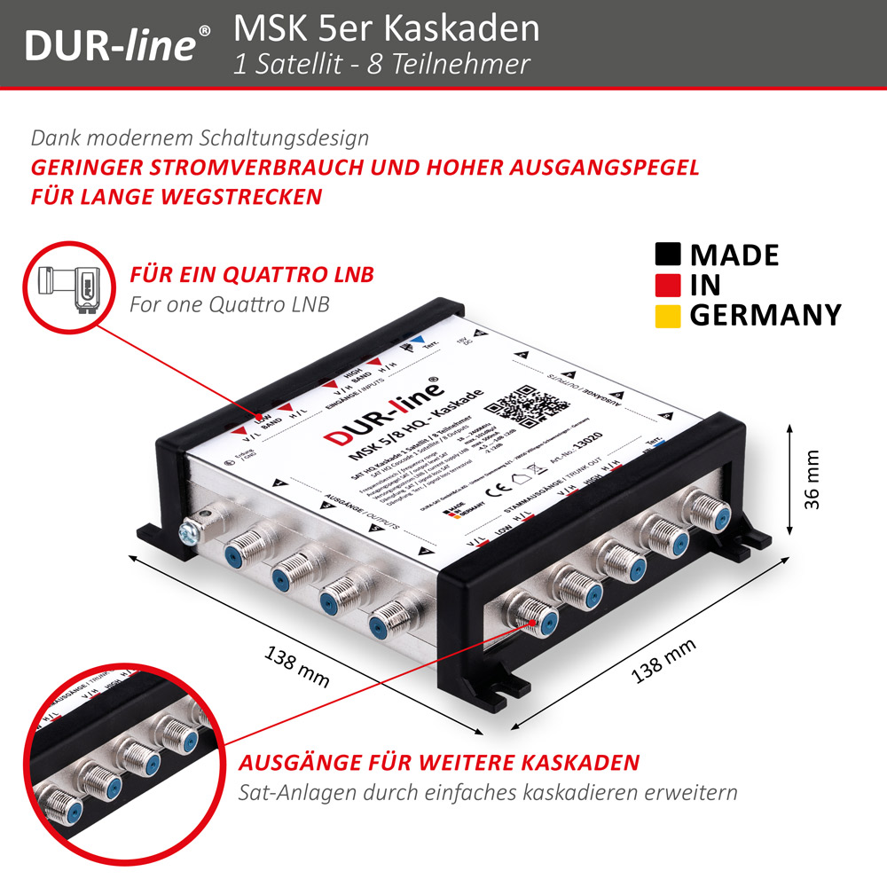 DUR-line MSK 5/8 HQ - Kaskade – Abmessungen DUR-line MSK 5/8 HQ - Kaskade – Abmessungen