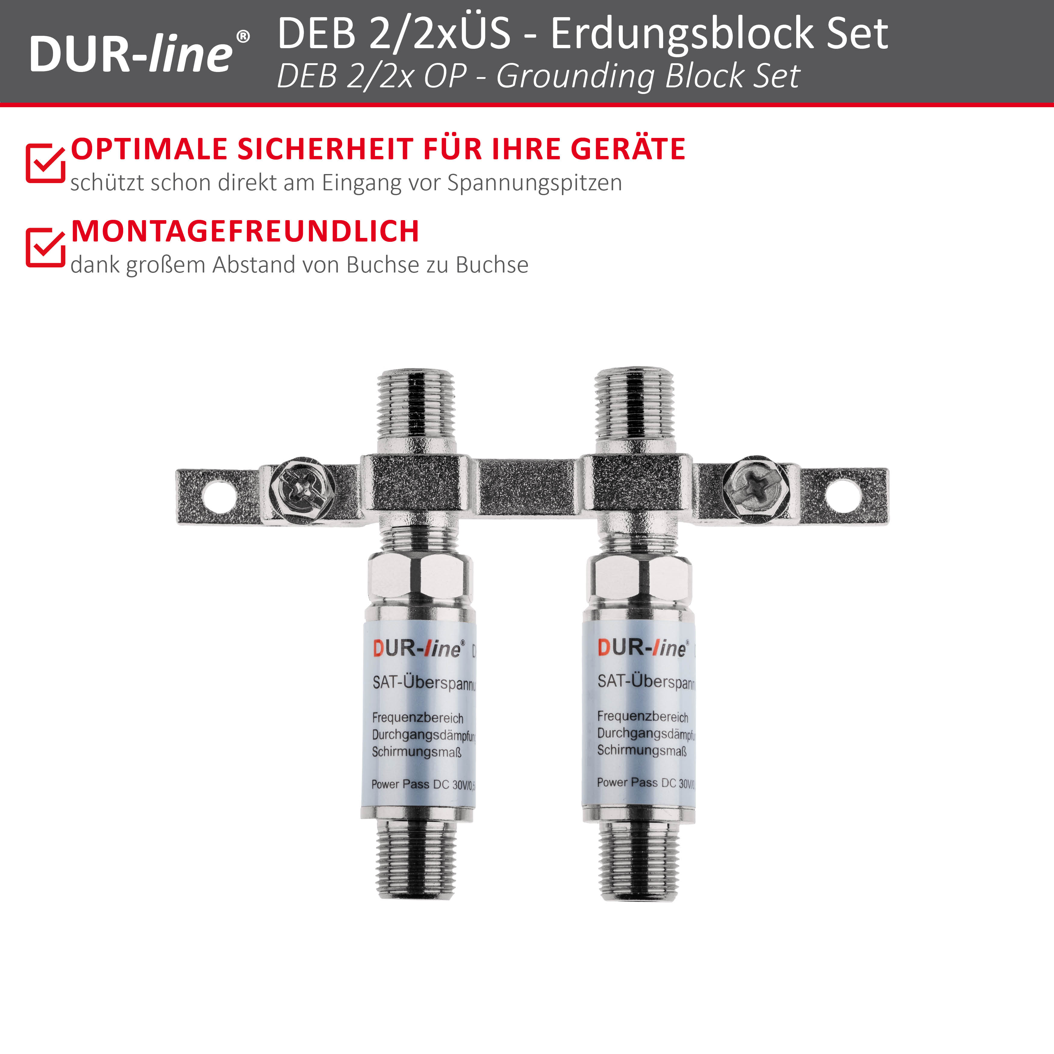DUR-line DEB 2/2xÜS - Erdungsblock Set – Produktmerkmale im Überblick
