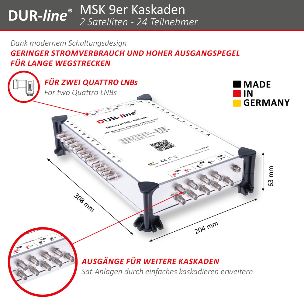 DUR-line MSK 9/24 HQ - Kaskade – Abmessungen DUR-line MSK 9/24 HQ - Kaskade – Abmessungen