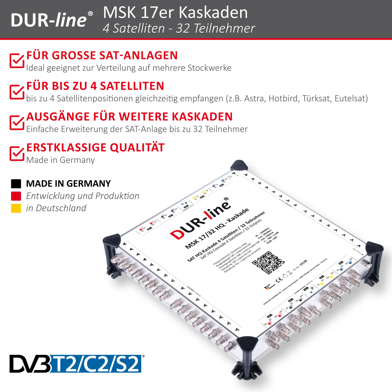 DUR-line MSK 17/32 HQ - Kaskade – Produktmerkmale im Überblick DUR-line MSK 17/32 HQ - Kaskade – Produktmerkmale im Überblick