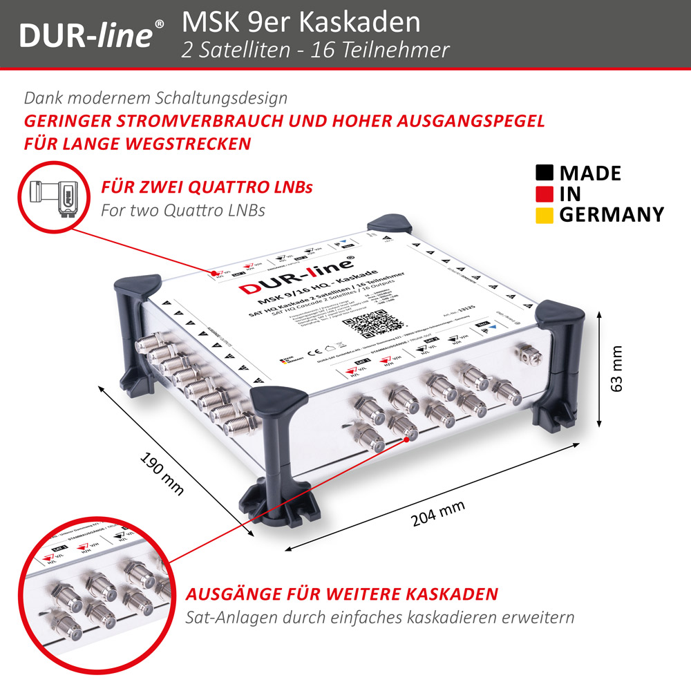 DUR-line MSK 9/16 HQ - Kaskade – Abmessungen