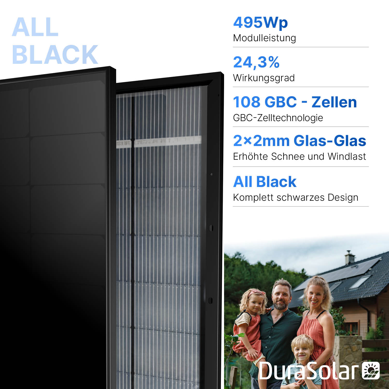 Gokin GK-3-54HGFDb 495W GBC | Back Contact Full Black PV-Modul | Glas-Glas Solarmodul Gokin GK-3-54HGFDb 495W GBC | Back Contact Full Black PV-Modul | Glas-Glas Solarmodul