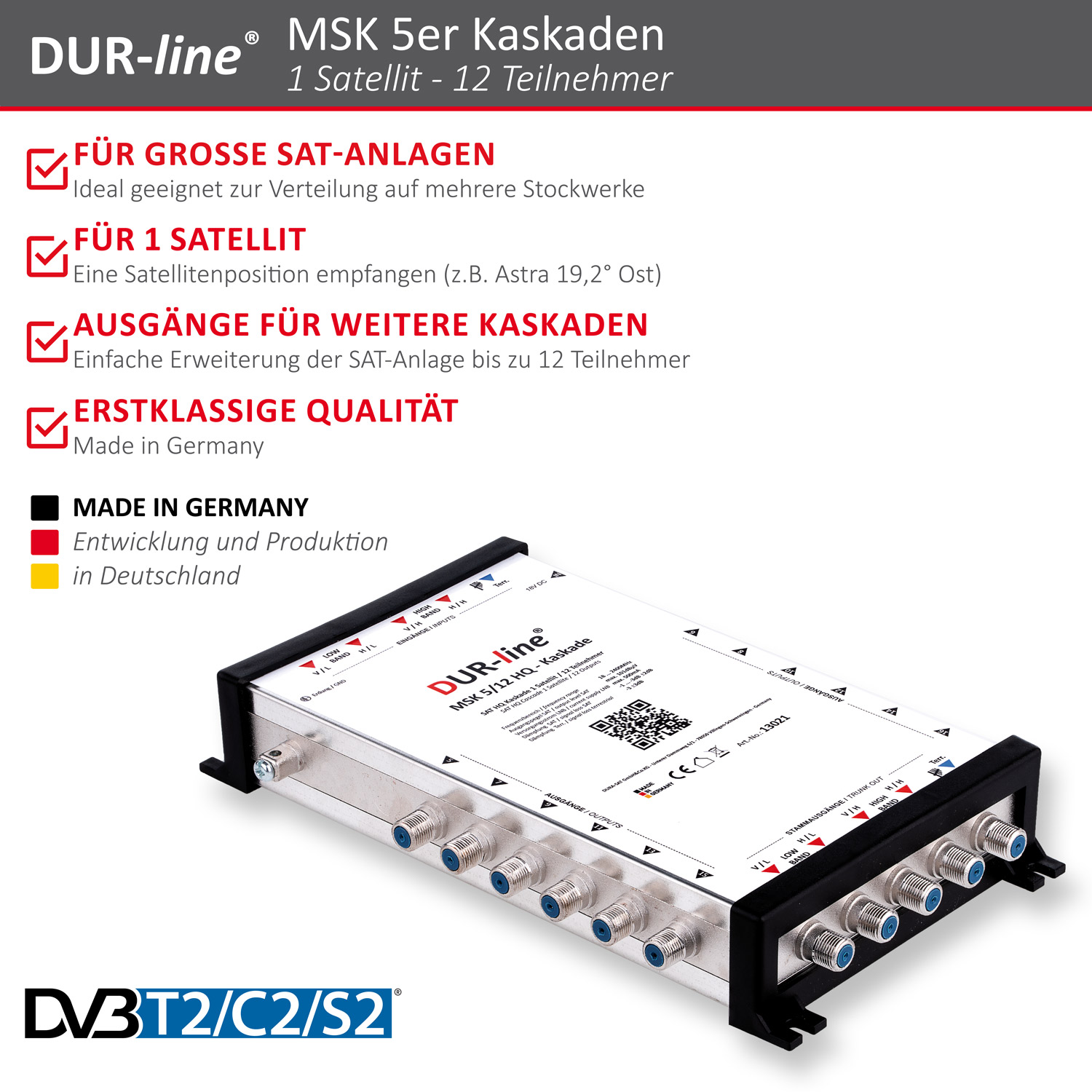 DUR-line MSK 5/12 HQ - Kaskade – Produktmerkmale im Überblick DUR-line MSK 5/12 HQ - Kaskade – Produktmerkmale im Überblick