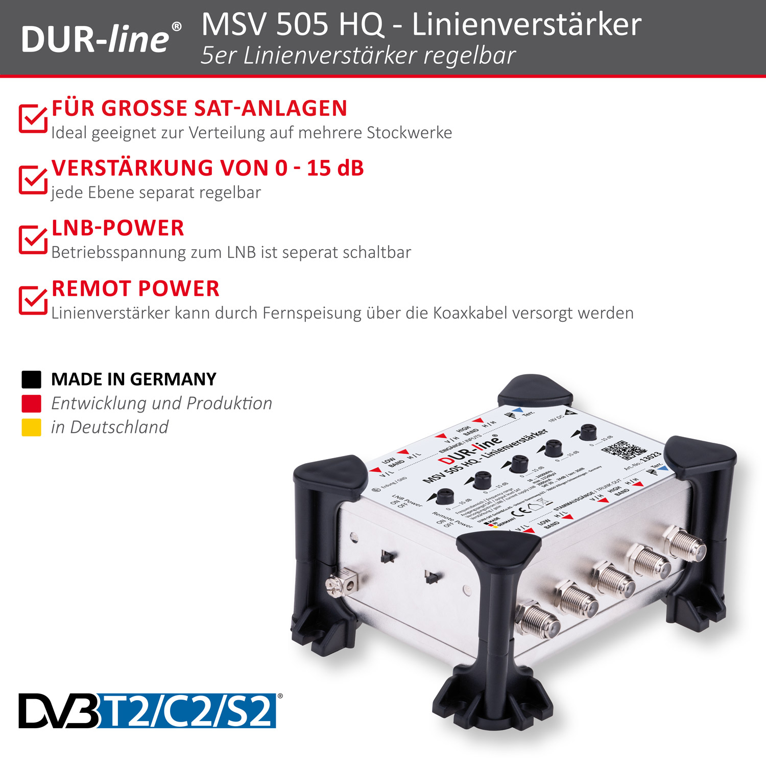 DUR-line MSV 505 HQ - Linienverstärker – Produktmerkmale im Überblick