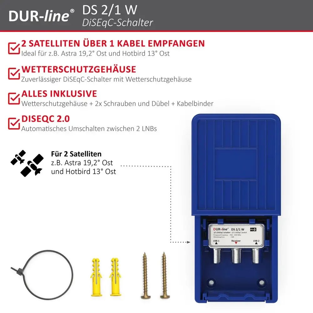 DUR-line DS 2/1 W DiSEqC-Schalter – Highlights und Ausstattung im Überblick