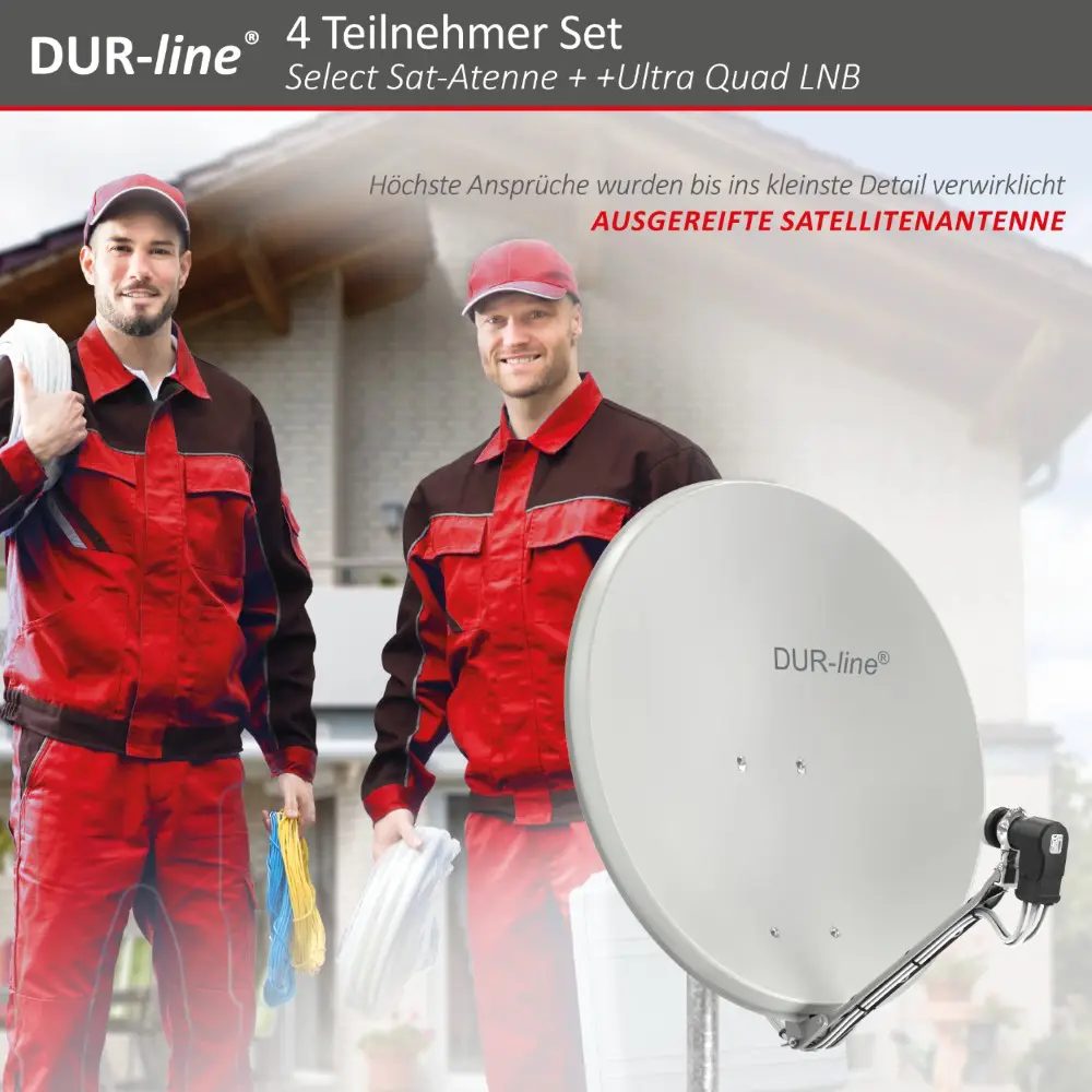 DUR-line Select 75/80 Hellgrau - Sat-Komplettanlage mit Quad LNB DUR-line Select 75/80 Hellgrau - Sat-Komplettanlage mit Quad LNB