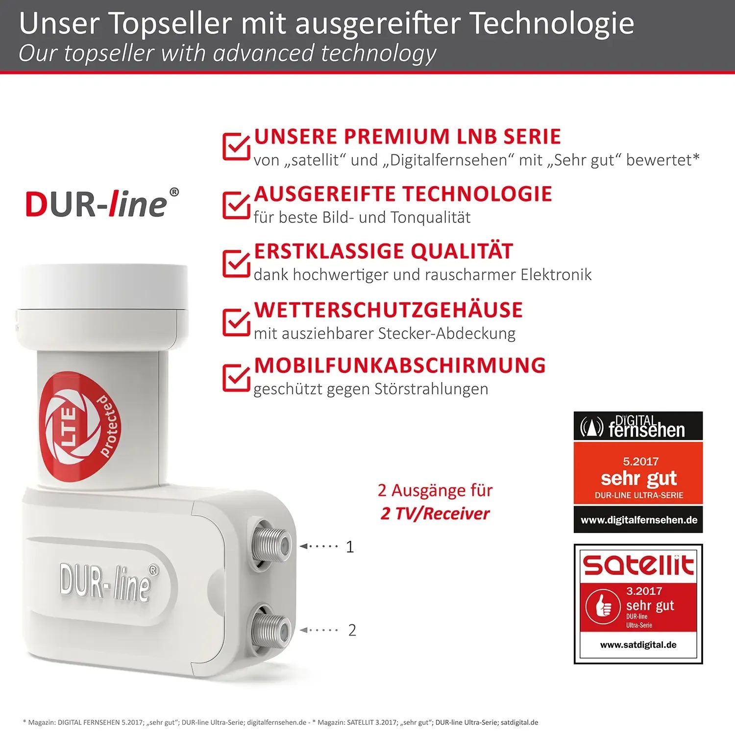 DUR-line +Ultra Twin white LNB – Highlights und Ausstattung im Überblick DUR-line +Ultra Twin white LNB – Highlights und Ausstattung im Überblick