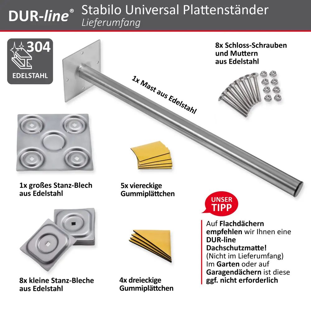 DUR-line Stabilo 4PL Edelstahl - Universal Plattenständer DUR-line Stabilo 4PL Edelstahl - Universal Plattenständer