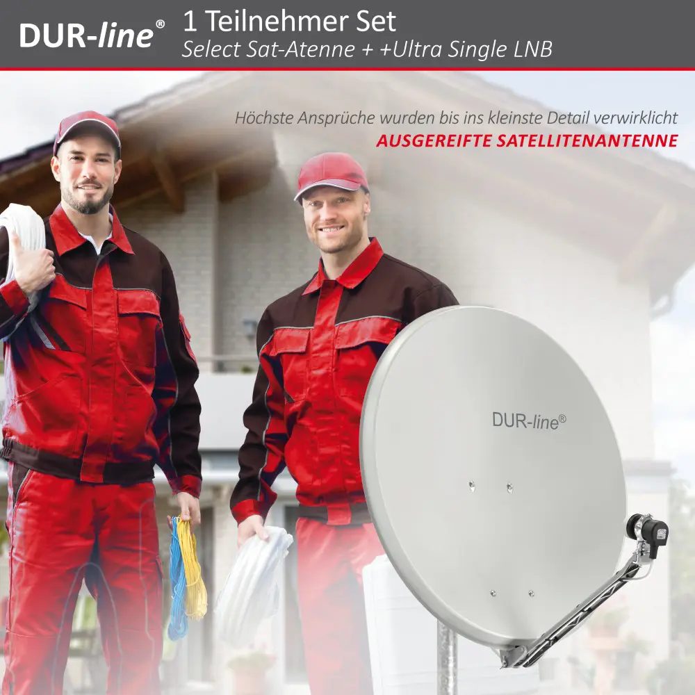 DUR-line Select 75/80 Hellgrau - Sat-Komplettanlage mit Single LNB DUR-line Select 75/80 Hellgrau - Sat-Komplettanlage mit Single LNB