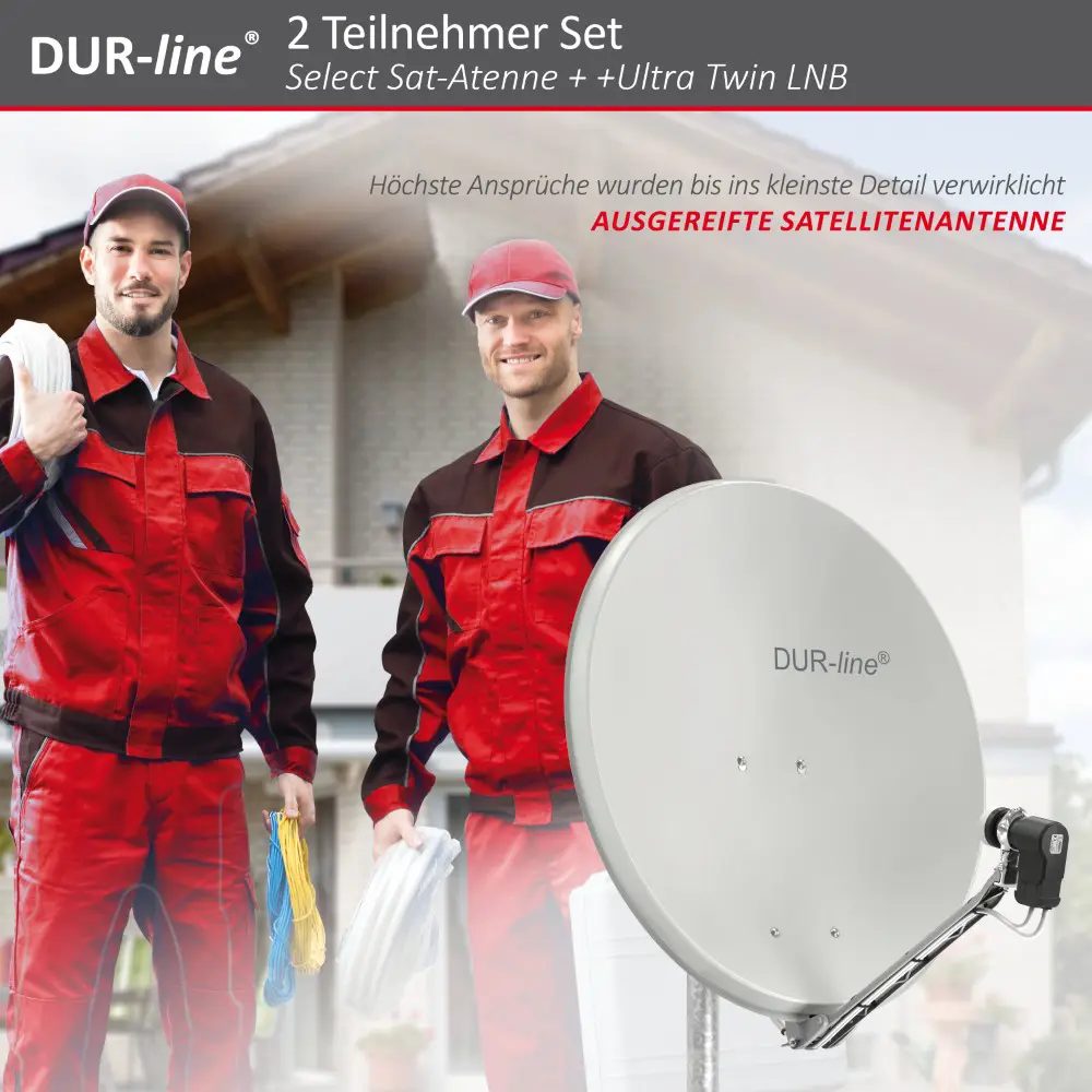 DUR-line Select 75/80 Hellgrau - Sat-Komplettanlage mit Twin LNB DUR-line Select 75/80 Hellgrau - Sat-Komplettanlage mit Twin LNB