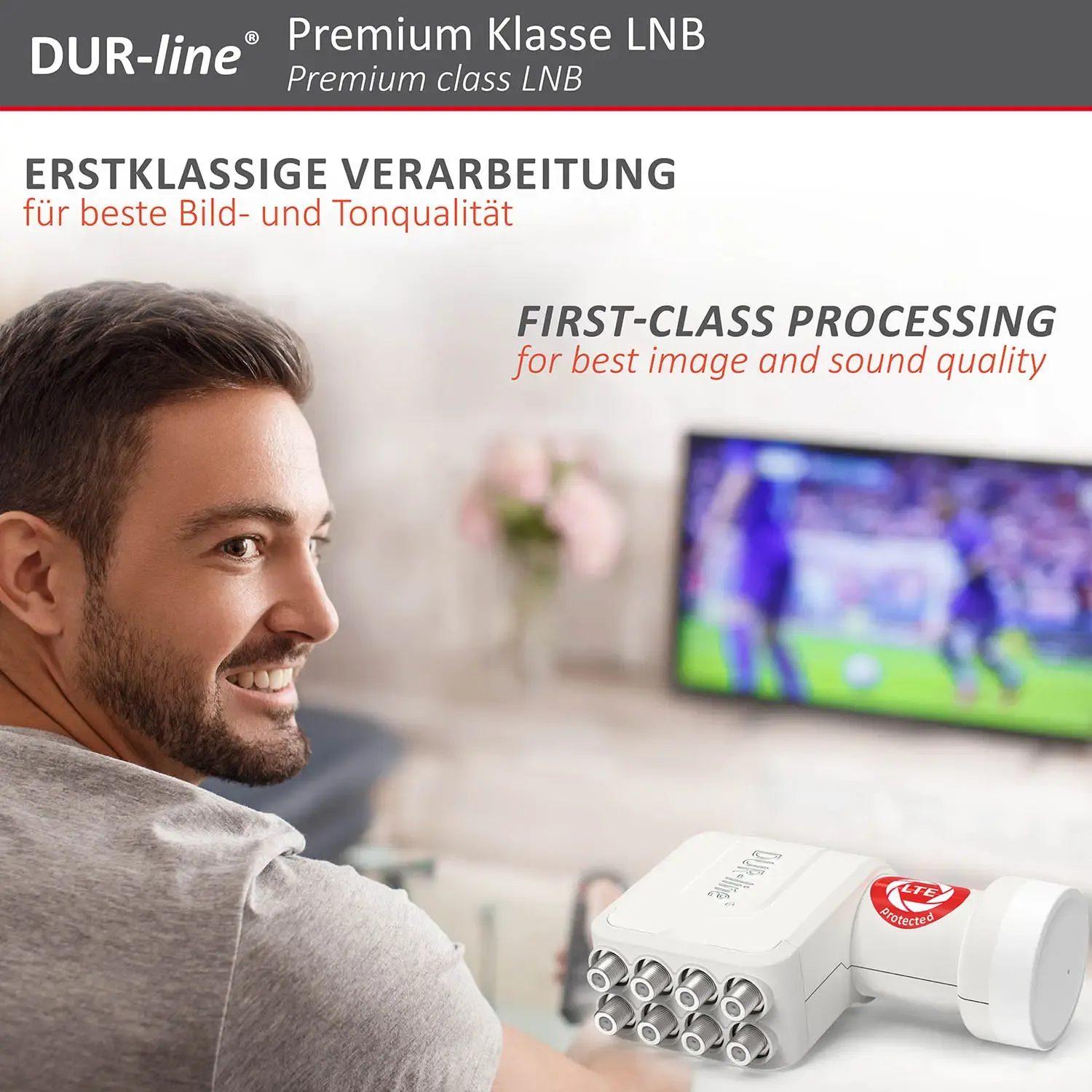 DUR-line +Ultra Octo white LNB – im Wohnzimmer im Einsatz