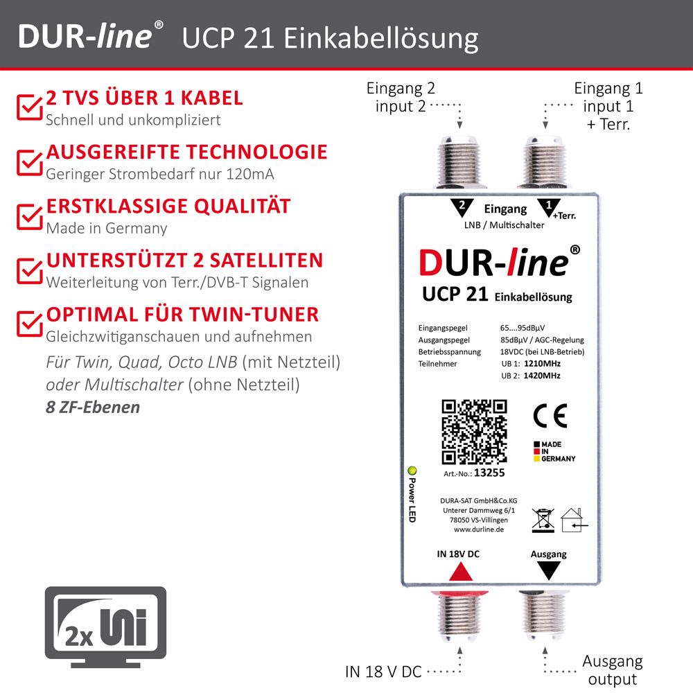 DUR-line UCP 21 - Einkabellösung – Produktmerkmale im Überblick DUR-line UCP 21 - Einkabellösung – Produktmerkmale im Überblick