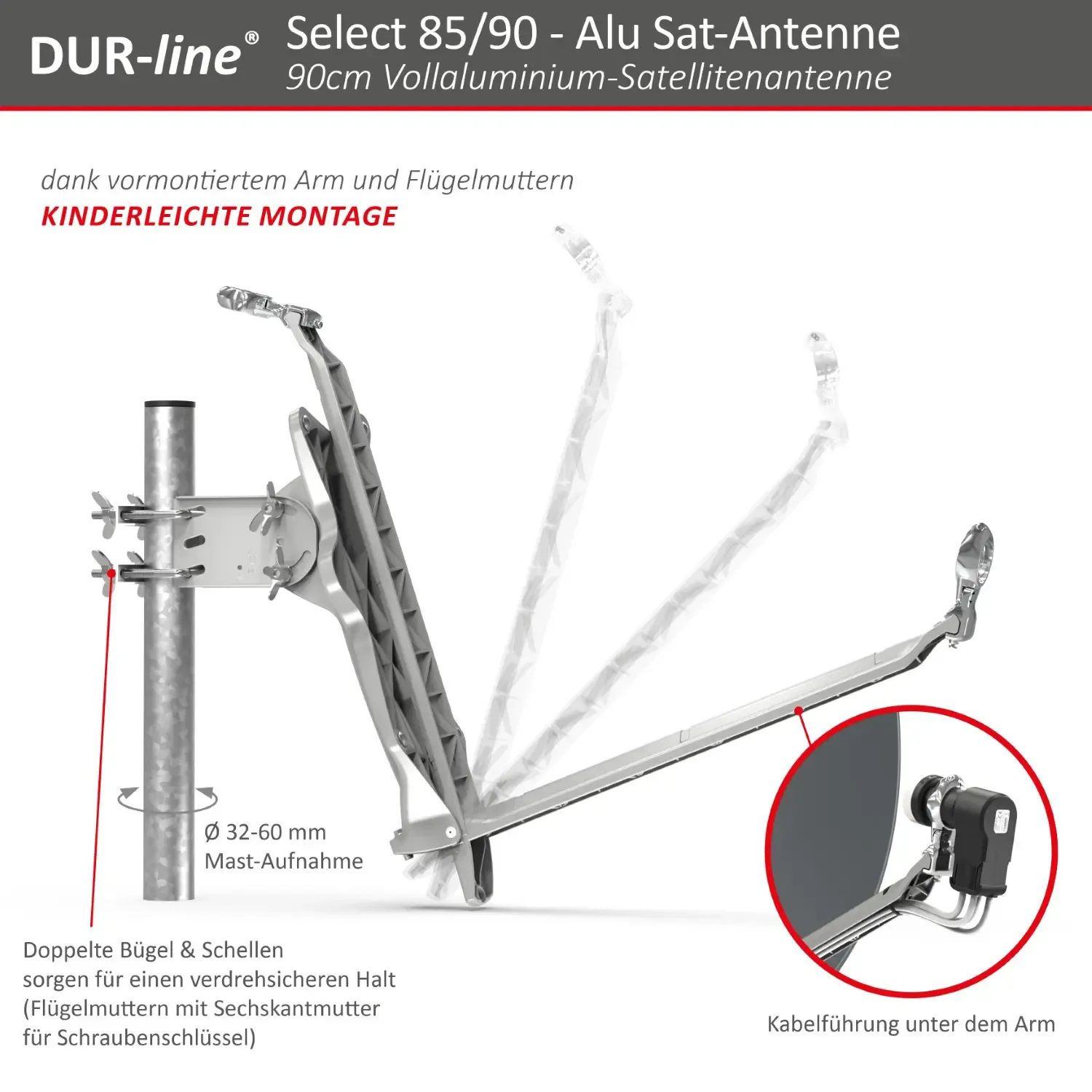DUR-line Select 85/90 Anthrazit - Alu Sat-Reflektor DUR-line Select 85/90 Anthrazit - Alu Sat-Reflektor