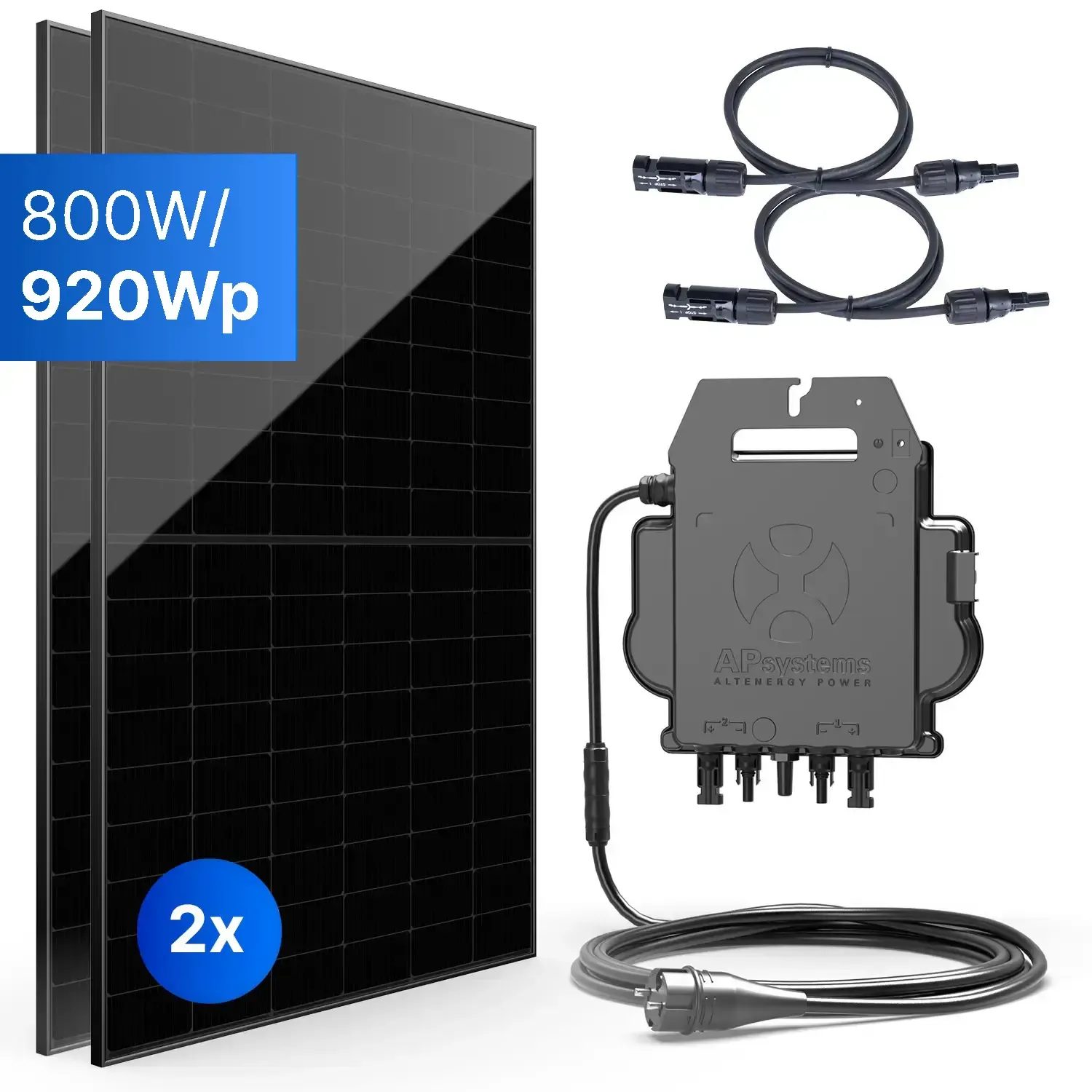 Balkonkraftwerk 800W/920Wp bifazial mit 3m Anschlusskabel 