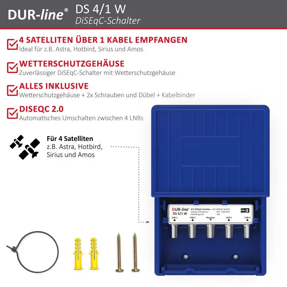 DUR-line DS 4/1 W DiSEqC-Schalter – Highlights und Ausstattung im Überblick