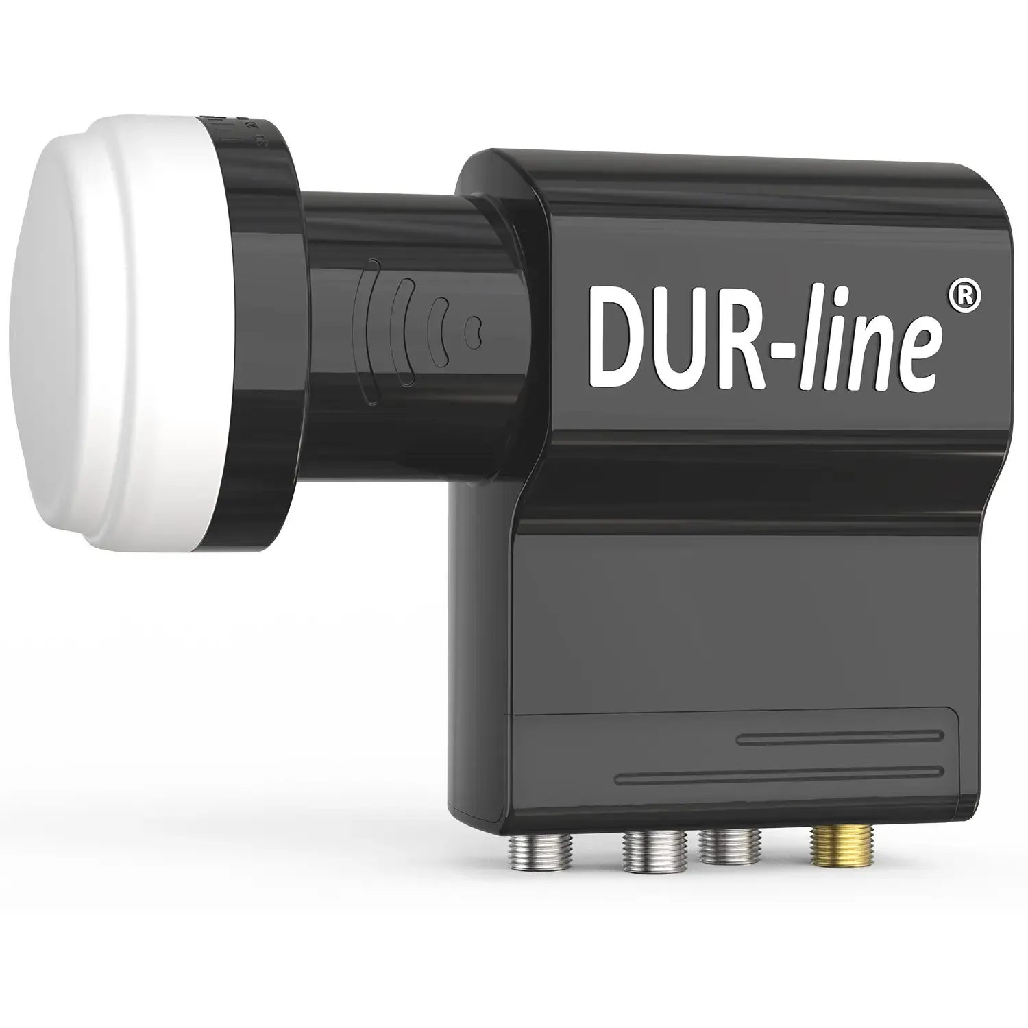 DUR-line UK 104 Unicable LNB – Perspektive von vorn mit Schatten DUR-line UK 104 Unicable LNB – Perspektive von vorn mit Schatten