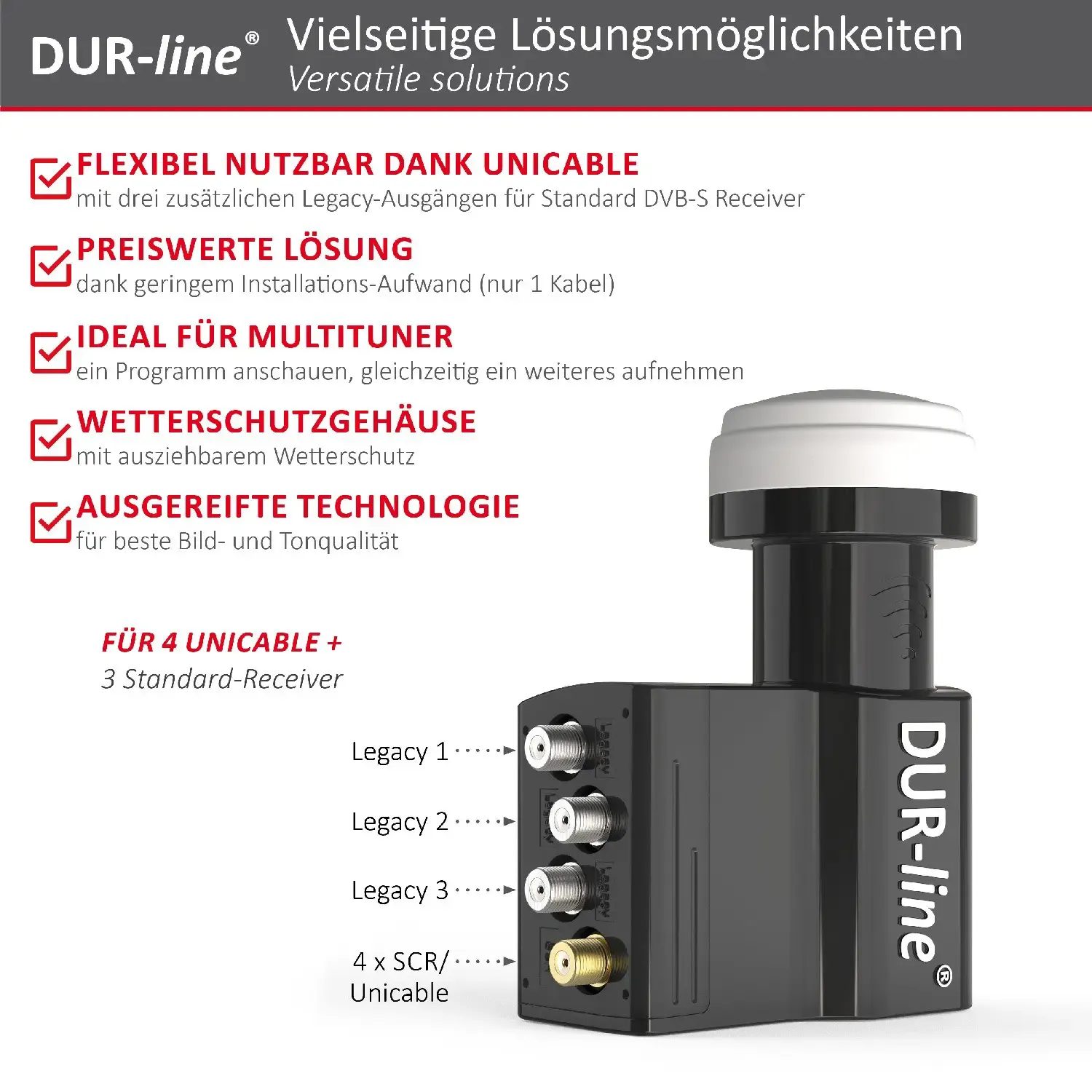 DUR-line UK 104 Unicable LNB – Highlights und Ausstattung im Überblick DUR-line UK 104 Unicable LNB – Highlights und Ausstattung im Überblick