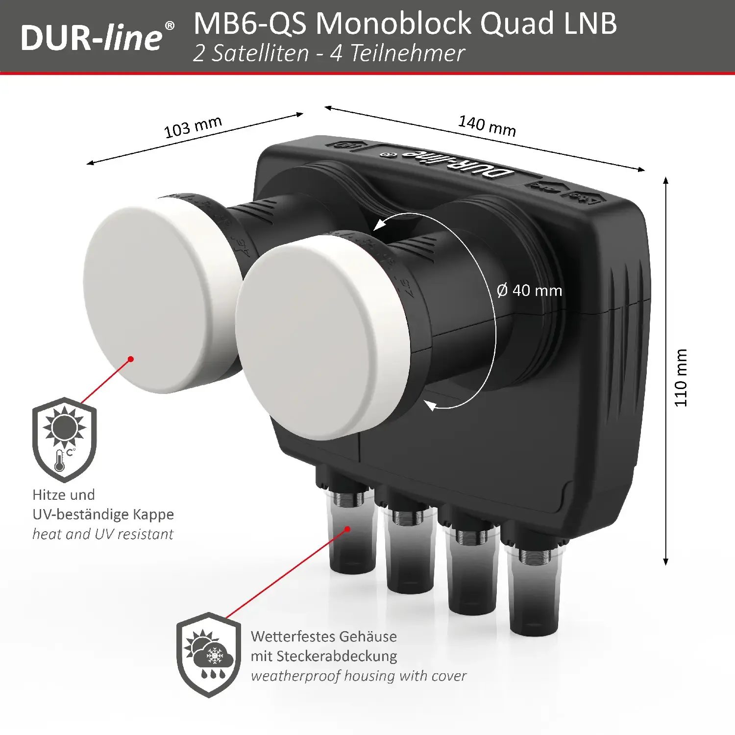 DUR-line Monoblock Quad LNB