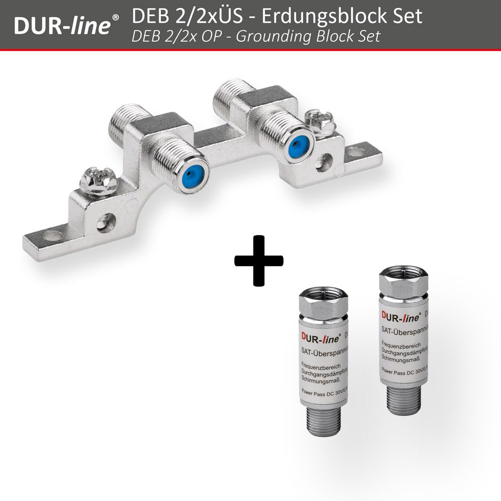 DUR-line DEB 2/2xÜS - Erdungsblock Set – Produktansicht DUR-line DEB 2/2xÜS - Erdungsblock Set – Produktansicht