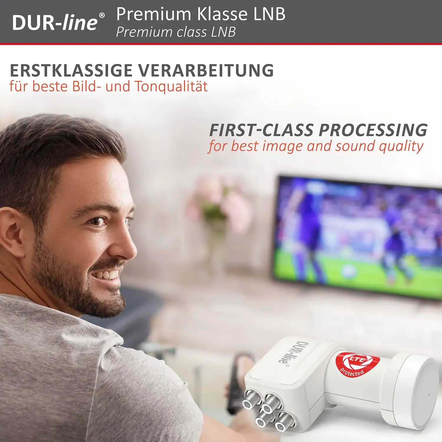DUR-line +Ultra Quad white LNB – im Wohnzimmer im Einsatz