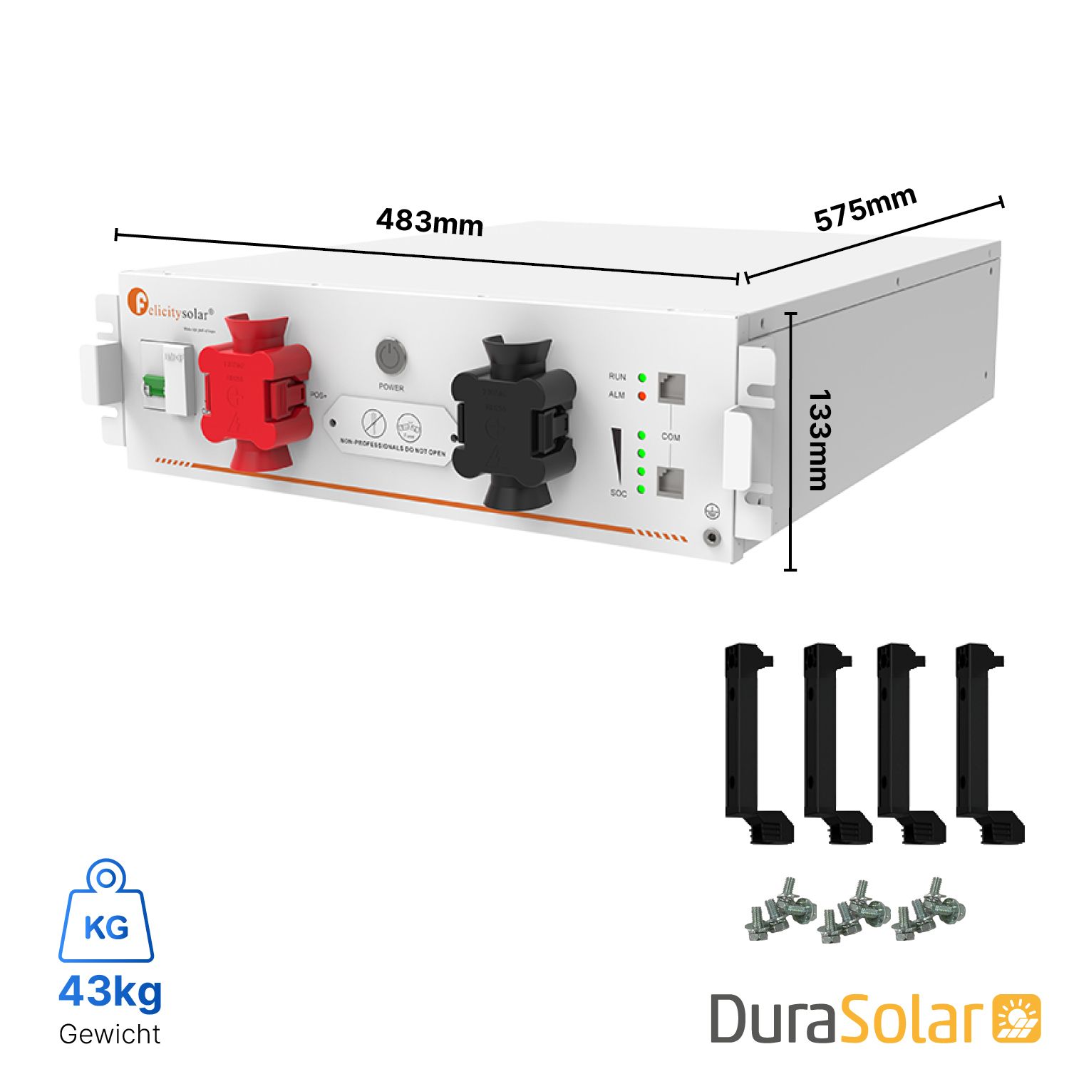 Felicity FLA48100UG1 Set – 5,12kWh – Niedervolt Speicher inkl. Stapelhalterung Felicity FLA48100UG1 Set – 5,12kWh – Niedervolt Speicher inkl. Stapelhalterung