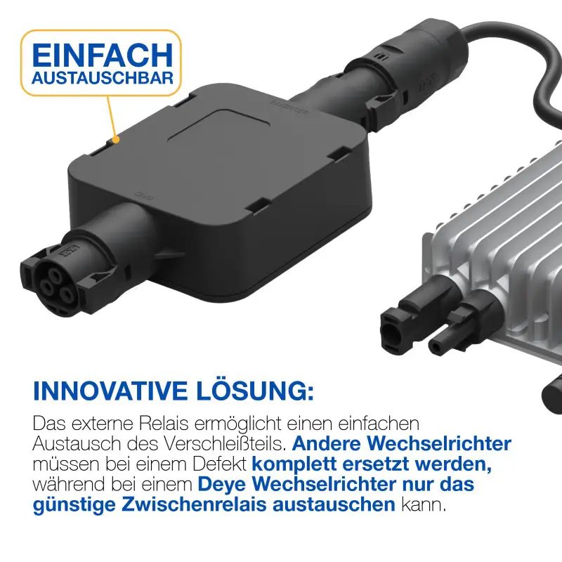 Balkonkraftwerk 800W/870Wp bifazial mit 3 - 20m Anschlusskabel Deye