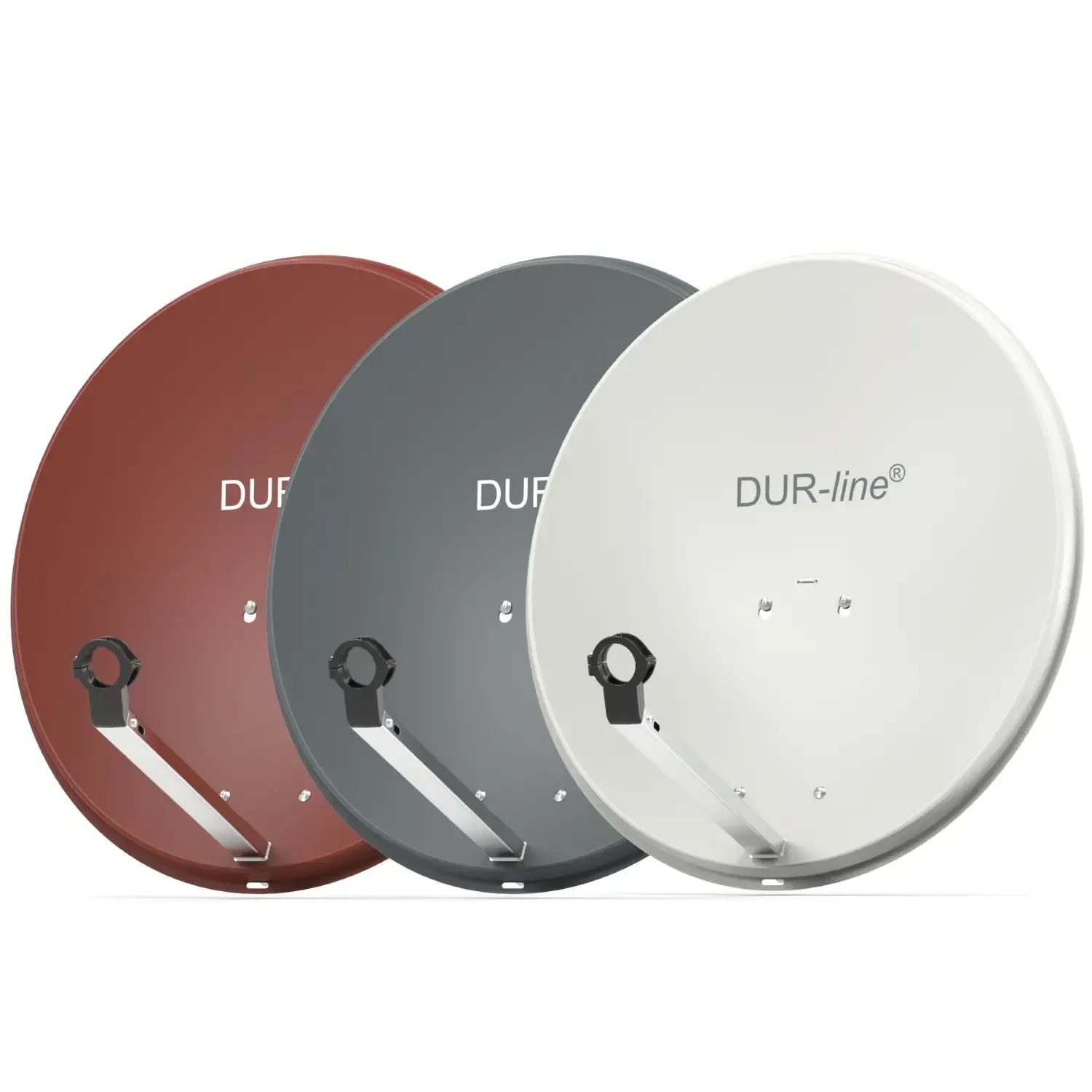 DUR-line MDA 60 Hellgrau Alu Sat-Reflektor – alle drei Farbvarianten