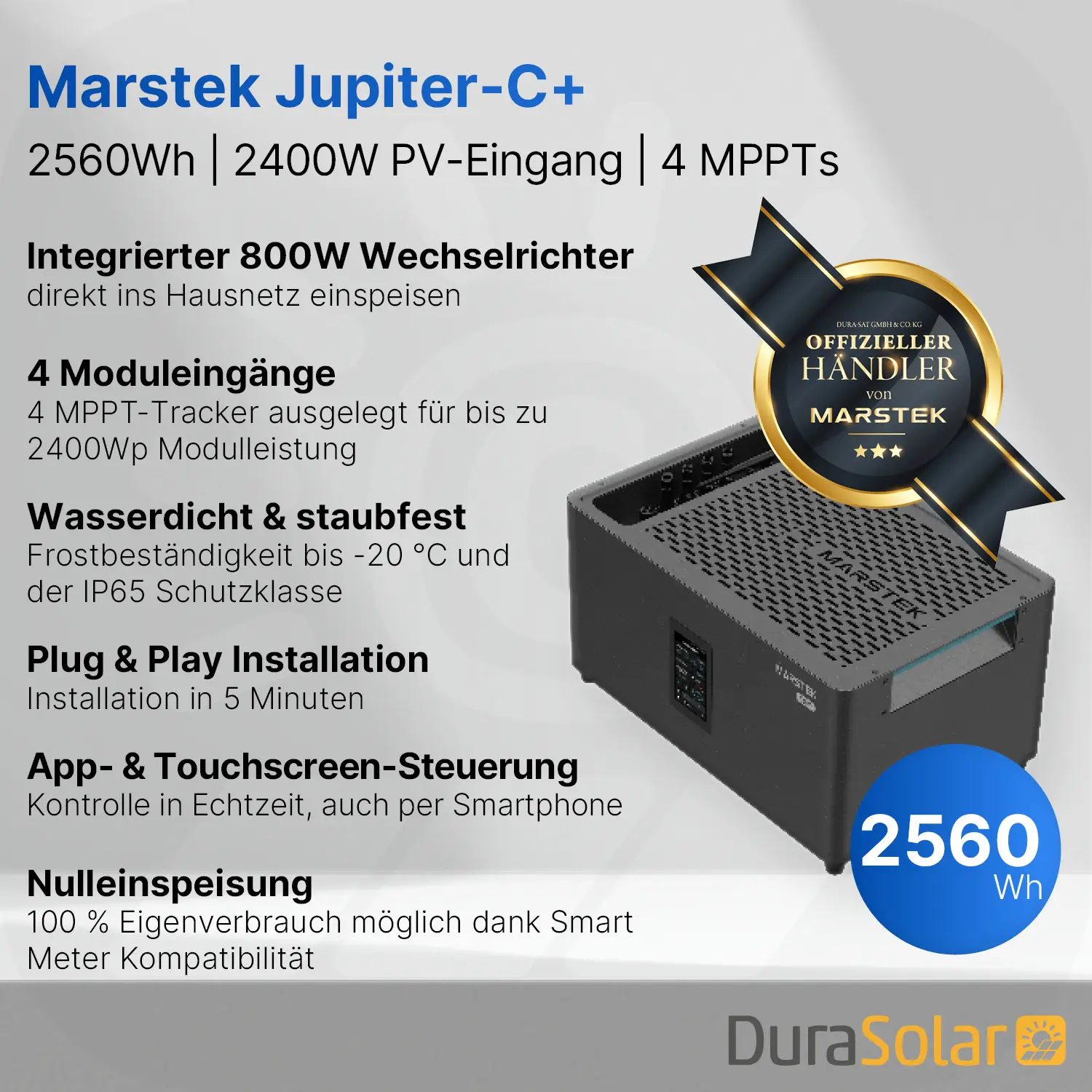 Marstek Jupiter C+ 2,56kWh Speicher für Balkonkraftwerke