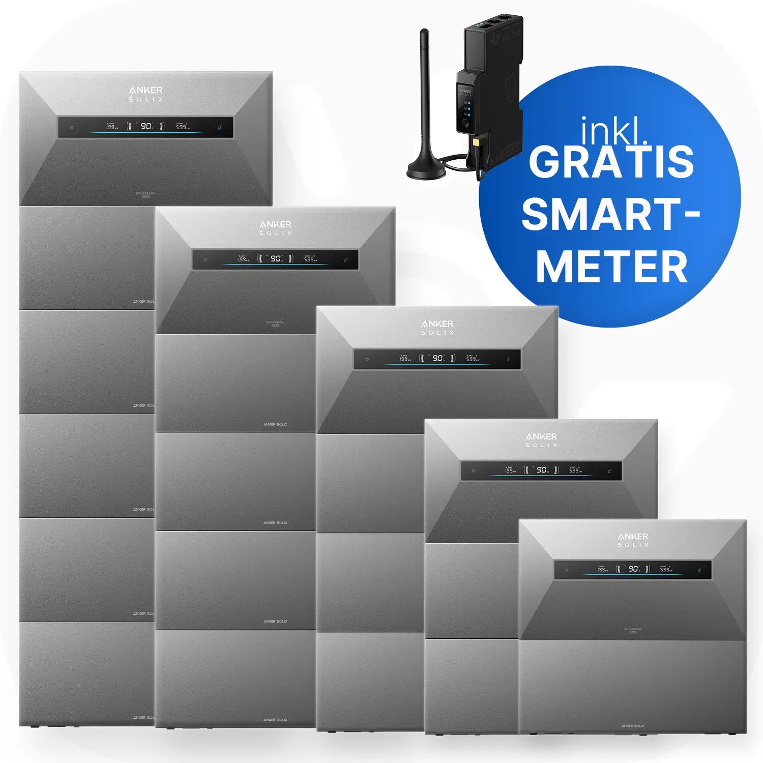 Anker SOLIX Solarbank Max AC inkl. Smart Meter & Erweiterungsspeicher - E7000 Anker SOLIX Solarbank Max AC inkl. Smart Meter & Erweiterungsspeicher - E7000