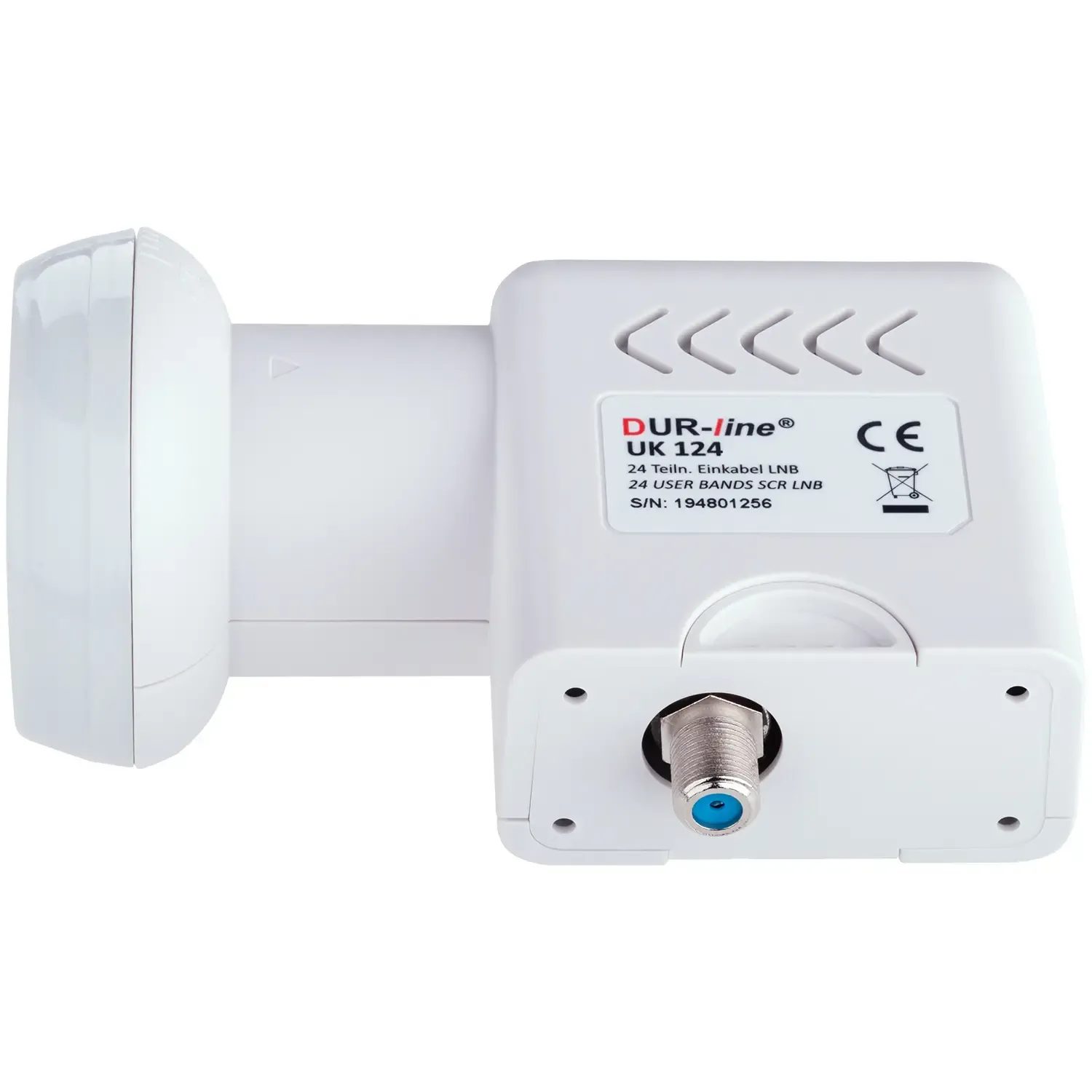 DUR-line UK 124 Unicable LNB – Perspektive von vorn unten