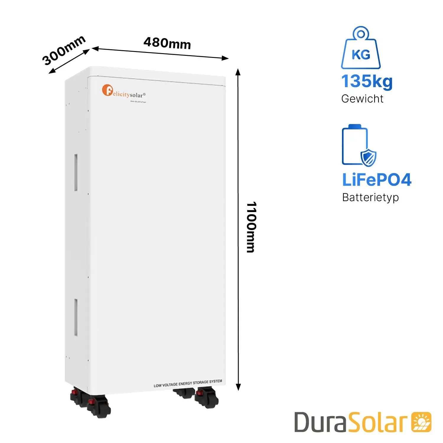 Felicity 14,3kWh Batteriespeicher | FLA48280-EU | Niedervolt | LiFePO4 Lithium-Ion Battery | 51,2V | 280Ah Felicity 14,3kWh Batteriespeicher | FLA48280-EU | Niedervolt | LiFePO4 Lithium-Ion Battery | 51,2V | 280Ah