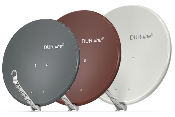 DUR-line Select Alu-Sat-Antennen in Hellgrau, Anthrazit und Rot