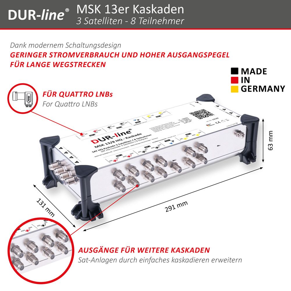 DUR-line MSK 13/8 HQ - Kaskade – Abmessungen