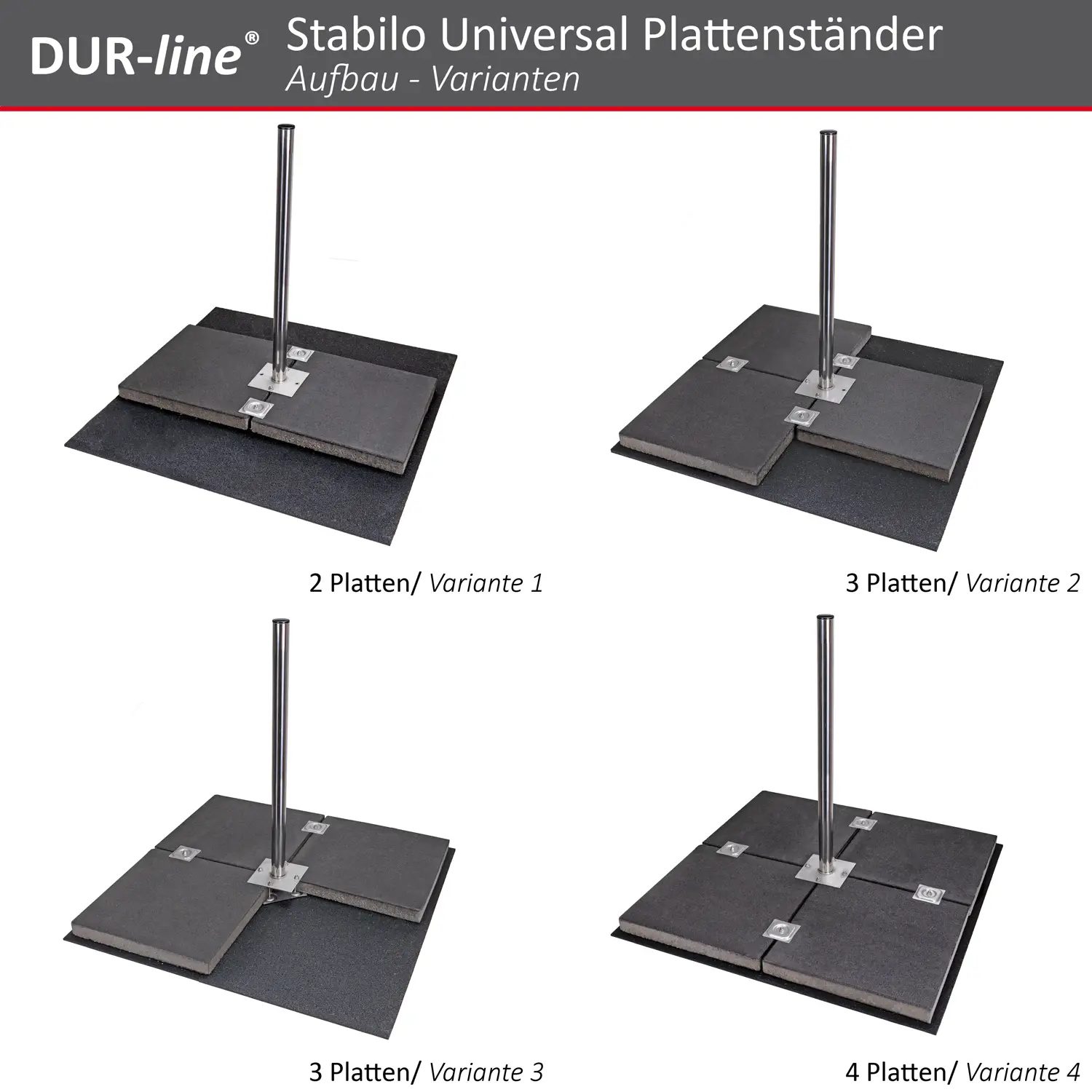 DUR-line Stabilo 4PL Edelstahl - Universal Plattenständer DUR-line Stabilo 4PL Edelstahl - Universal Plattenständer