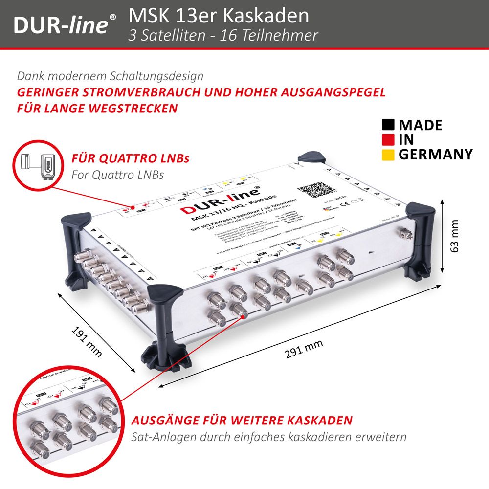 DUR-line MSK 13/16 HQ - Kaskade – Abmessungen