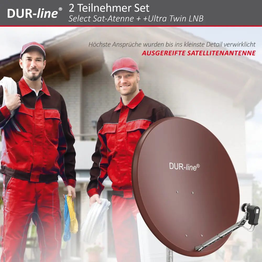 DUR-line Select 85/90 Rot - Sat-Komplettanlage mit Twin LNB DUR-line Select 85/90 Rot - Sat-Komplettanlage mit Twin LNB
