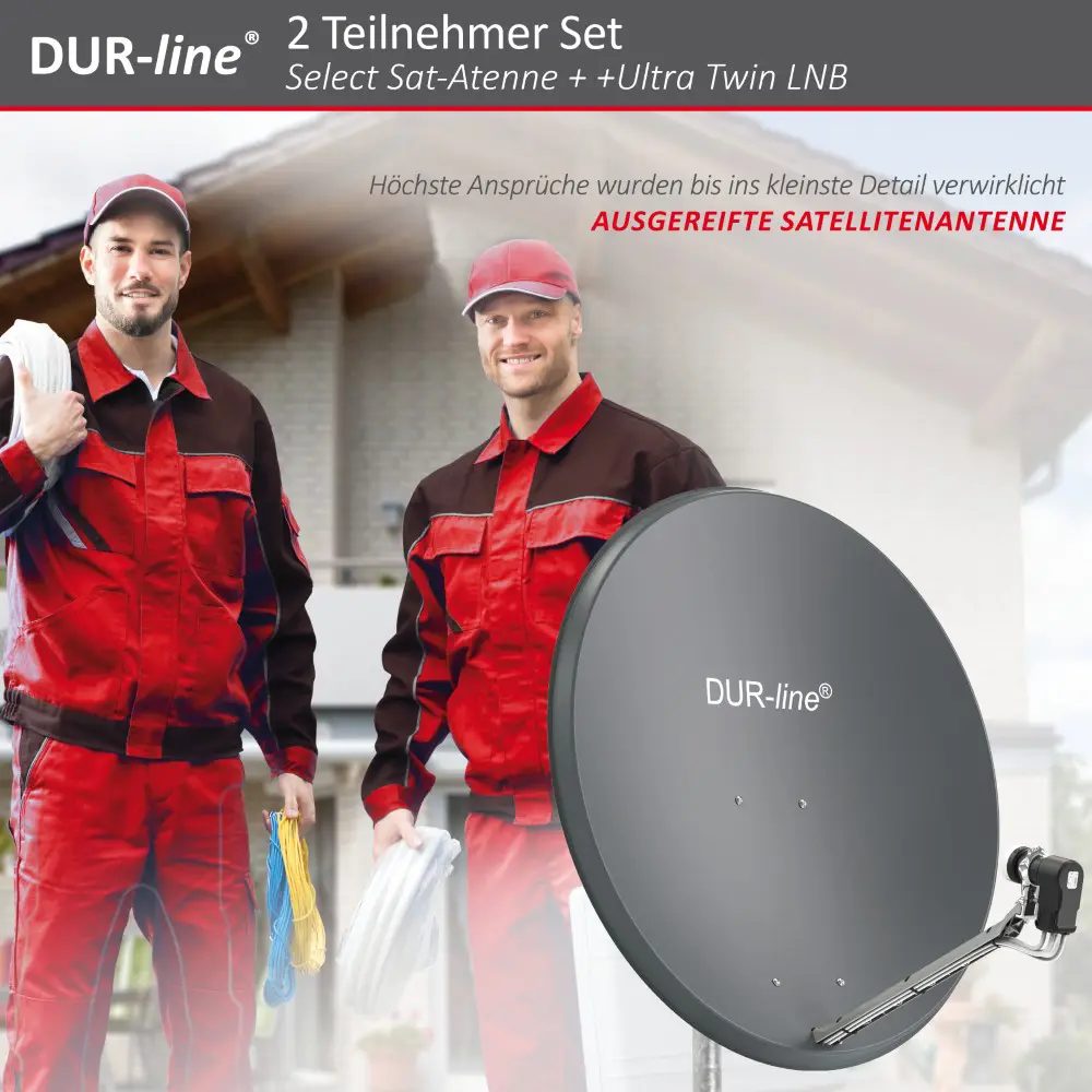 DUR-line Select 85/90 Anthrazit - Sat-Komplettanlage mit Twin LNB DUR-line Select 85/90 Anthrazit - Sat-Komplettanlage mit Twin LNB