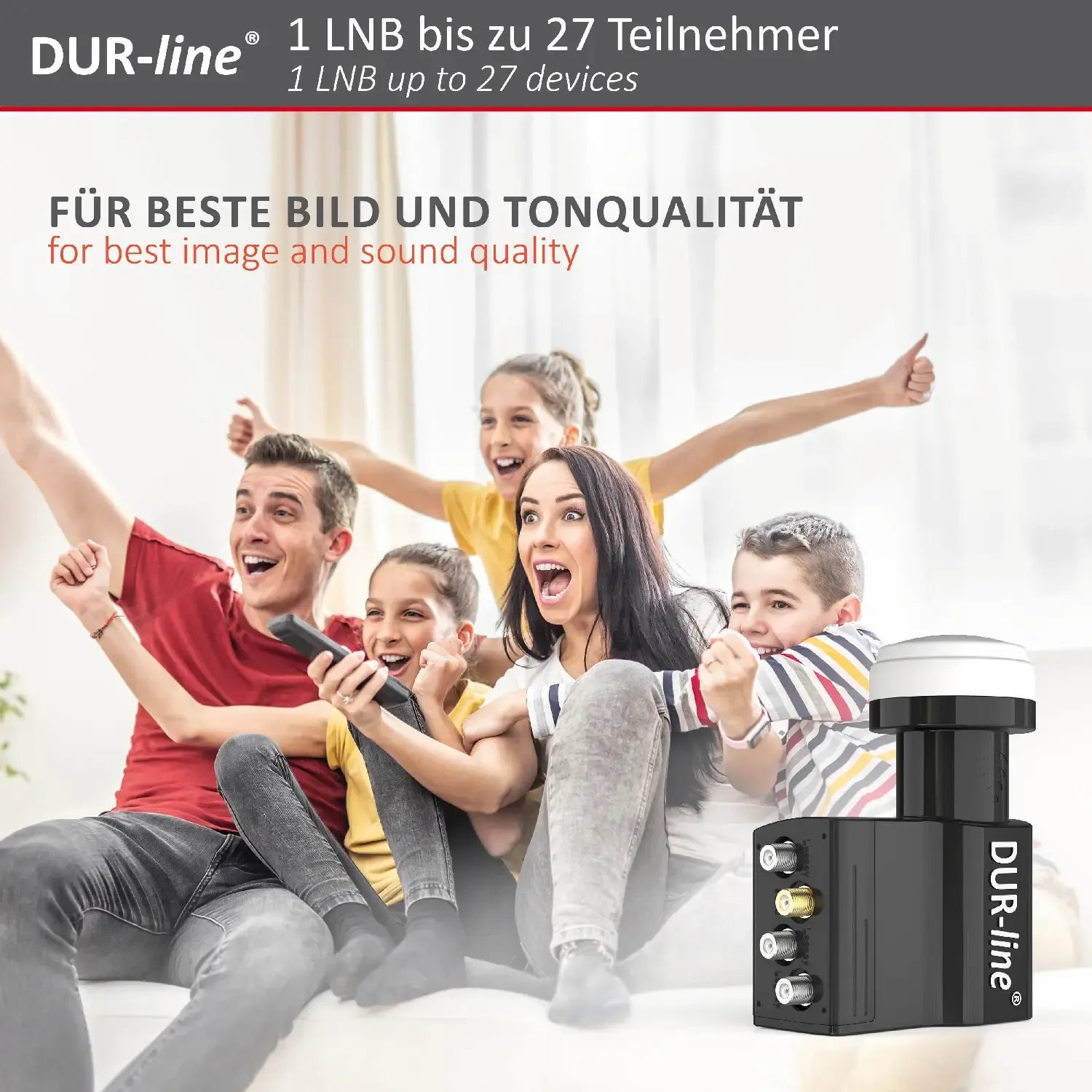 DUR-line UK 124-3L dCSS Unicable LNB – im Wohnzimmer im Einsatz DUR-line UK 124-3L dCSS Unicable LNB – im Wohnzimmer im Einsatz