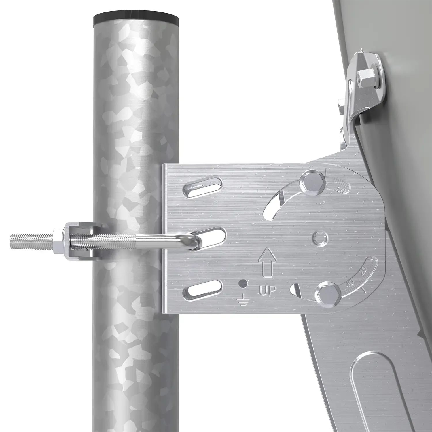 DUR-line MDA 80 Hellgrau Alu Sat-Reflektor – Detailansicht
