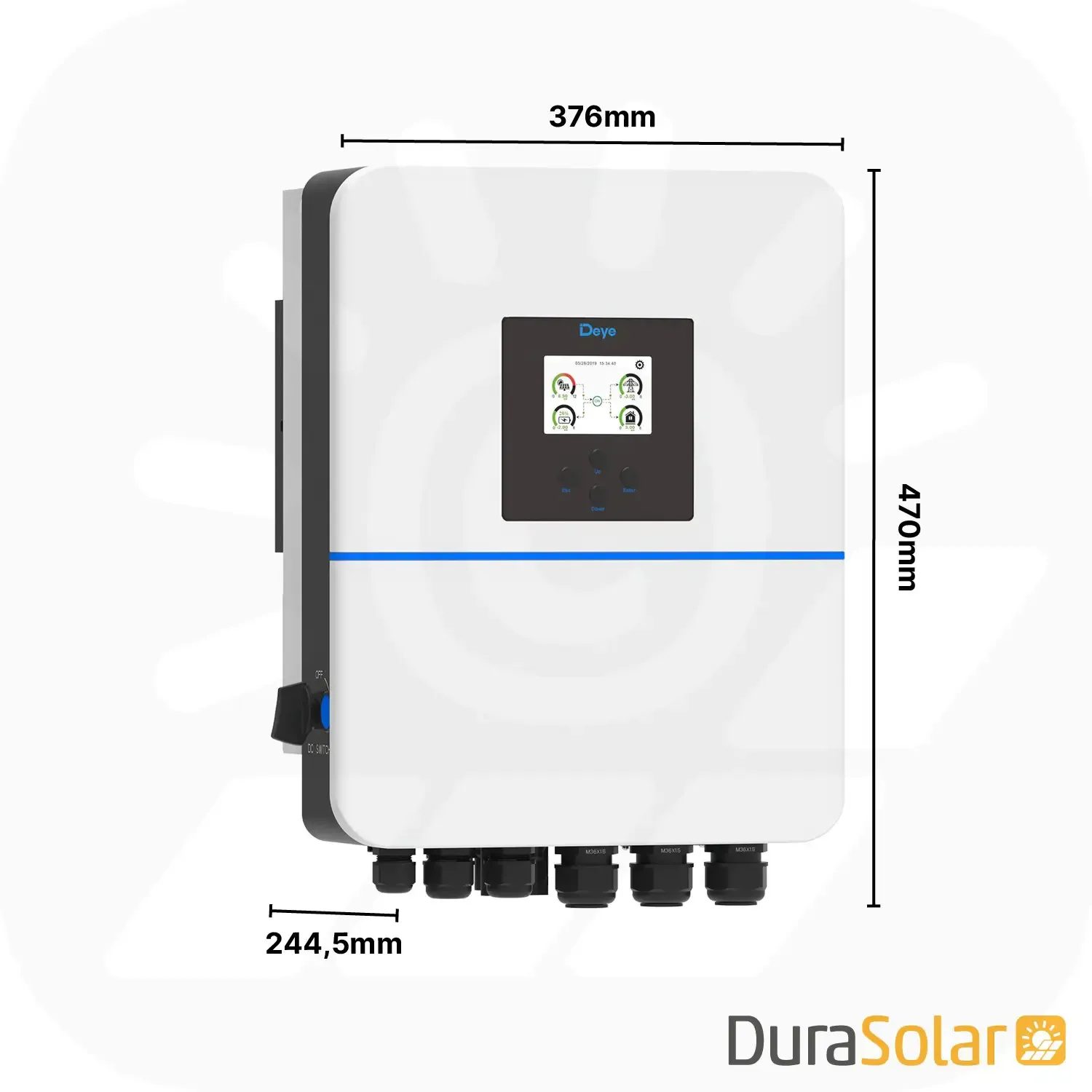 Deye 10kW - Hybrid-Wechselrichter - SUN-SG01HP3-EU-DM2 - Dreiphasig - 2/1+1MPPT - Hochspannungsserie