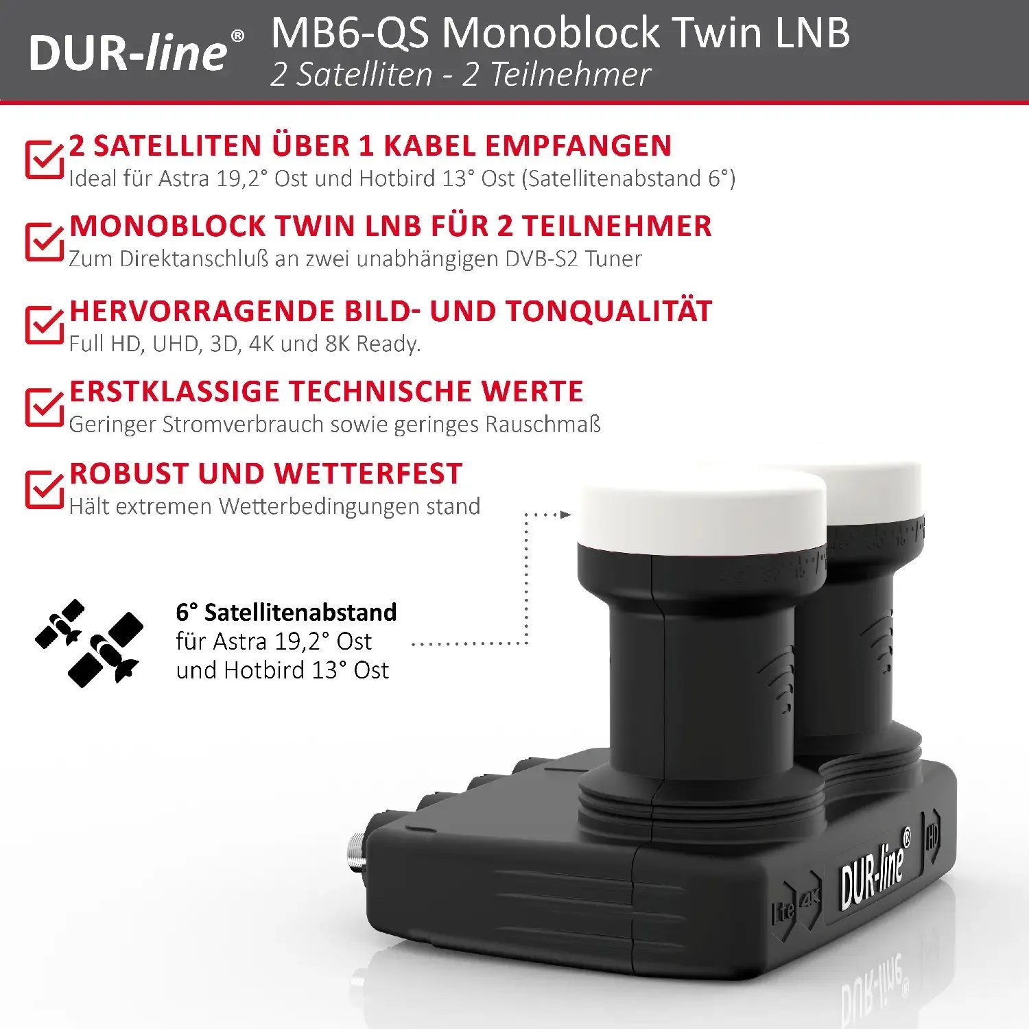 DUR-line MB6-TW Monoblock Twin LNB – Highlights und Ausstattung im Überblick DUR-line Monoblock Twin LNB