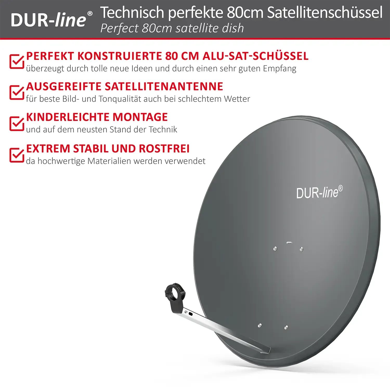 DUR-line MDA 80 Anthrazit Alu Sat-Reflektor – Highlights und Ausstattung im Überblick DUR-line MDA 80 Anthrazit Alu Sat-Reflektor – Highlights und Ausstattung im Überblick